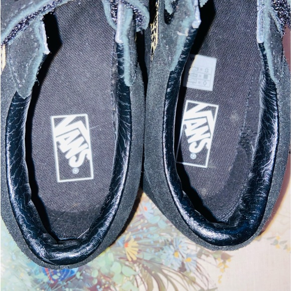 NWOT Sz-3 Youth Vans-Black Suede w/πPrint & Small Studs-4 Grade School Age Kidsπ - Picture 12 of 16
